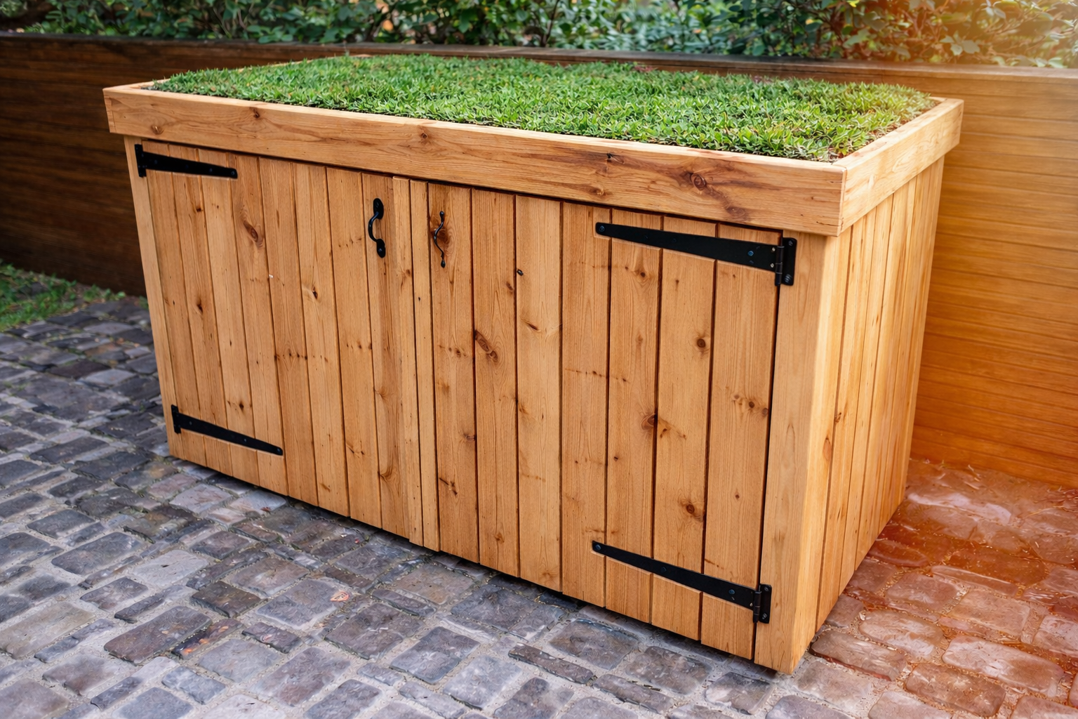 Wooden 2 or 3-bin Wheelie Bin store 